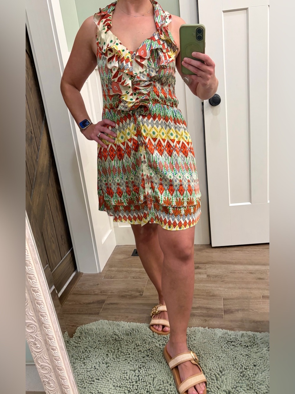 Hot & Delicious Multicolor Smocked Halter Top